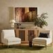Serena Cream Velvet Accent Chair with Brass Legs