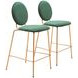 Odessa Green And Gold Counter Height Stool Set of 2