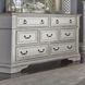 Abbey Park Antique White and Weathered Brown 7 Drawer Dresser with Mirror