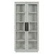 Larson Distressed Ivory 2 Glass Door Display Cabinet