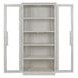 Larson Distressed Ivory 2 Glass Door Display Cabinet