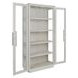 Larson Distressed Ivory 2 Glass Door Display Cabinet