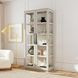 Larson Distressed Ivory 2 Glass Door Display Cabinet