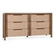 Corda Nut Brown and Natural 6 Drawer Dresser