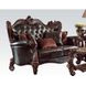 Versailles Dark Brown 68" Loveseat with Pillows and Nailhead Trim
