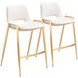 Desi White and Gold Counter Height Stool Set of 2