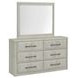 Modern Play Natural White 6 Drawer Dresser with Mirror