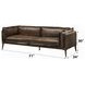 Porchester Distress Chocolate Leather 71" Loveseat