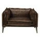 Porchester Distress Chocolate Leather Upholstered Lounge Chair