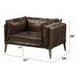 Porchester Distress Chocolate Leather Upholstered Lounge Chair