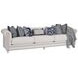 Carmen White Upholstered 102" Sofa with Nailhead Trim
