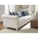Carmen White Upholstered 102" Sofa with Nailhead Trim