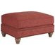 Carmen Red 34" Upholstered Ottoman with Nailhead Trim