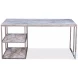 52874 Silver Marble Top Open Desk