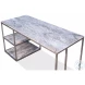 52874 Silver Marble Top Open Desk
