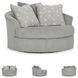 Casselbury Cement Oversized Swivel Accent Chair