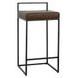 Belfort Cocoa Brown Leather Upholstered Counter Height Stool