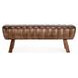 Florian Tuscany Chestnut Leather Upholstered 50" Accent Bench
