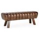Florian Tuscany Chestnut Leather Upholstered 50" Accent Bench
