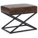 Bruno Rustic Brown Leather Upholstered Stool