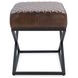 Bruno Rustic Brown Leather Upholstered Stool