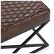 Bruno Rustic Brown Leather Upholstered Stool