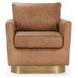 Lathe Sedona Brown Leather Upholstered Swivel Accent Chair