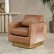 Lathe Sedona Brown Leather Upholstered Swivel Accent Chair