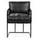 Strapling Rustic Shadow Black Leather Upholstered Dining Chair