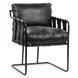 Strapling Rustic Shadow Black Leather Upholstered Dining Chair