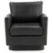 Lathe Rustic Shadow Leather Upholstered Swivel Accent Chair