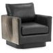 Lathe Rustic Shadow Leather Upholstered Swivel Accent Chair
