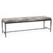 Achen Sparrow Gray Leather Upholstered 60" Accent Bench