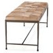 Achen Canyon Sand Leather Upholstered 60" Accent Bench