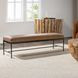 Madeleine Dune Walnut Leather Upholstered 60" Accent Bench