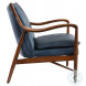 Kiannah Blue Leather Club Chair