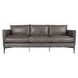 Abigail Pewter Gray Leather 84" Sofa