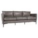 Abigail Pewter Gray Leather 84" Sofa