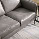 Abigail Pewter Gray Leather 84" Sofa