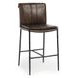 Mayer Truffle Brown Leather Upholstered Counter Height Stool