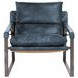 Morgan Ocean Blue Leather Upholstered Accent Chair