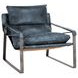 Morgan Ocean Blue Leather Upholstered Accent Chair