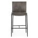 Mayer Pewter Gray Leather Upholstered Counter Height Stool