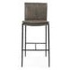 Mayer Pewter Gray Leather Upholstered Bar Stool