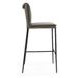 Mayer Pewter Gray Leather Upholstered Bar Stool