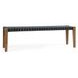 Orlando True Natural and Charcoal Upholstered 62" Dining Bench