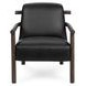 Azoria Black Leather Upholstered Accent Chair