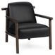 Azoria Black Leather Upholstered Accent Chair