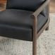 Azoria Black Leather Upholstered Accent Chair