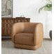 Rinner Tan Leather Upholstered Accent Chair